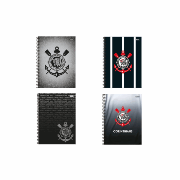 CADERNO CORINTHIANS / 1 MATÉRIA / 80 FOLHAS / FORONI / MATERIAL ESCOLAR