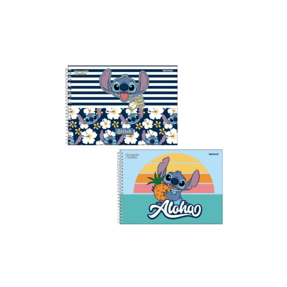 CADERNO DE CARTOGRAFIA E DESENHO STITCH CADERNO DE CARTOGRAFIA E DESENHO STITCH / STARSCHOOL / JANDAIA / 80 FOLHAS / MATERIAL ESCOLAR - Imagem 1