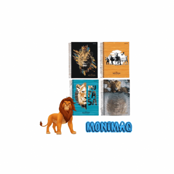 CADERNO UNIVERSITÁRIO ESPEIRAL 10 MATÉRIAS REI LEÃO MUFASA / 160 FOLHAS / JANDAIA / STAR SCHOOL