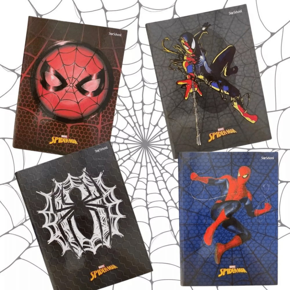 Capa CADERNO BROCHURÃO UNIVERSITÁRIO CAPA DURA SPIDER-MAN / HOMEM ARANHA / STAR SCHOOL / JANDAIA - Imagem 1