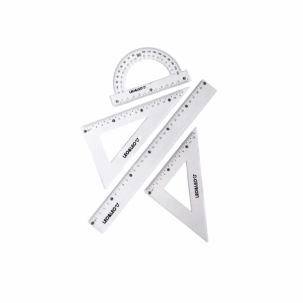 Jogo Geométrico Régua Leo & Leo c/4 peças.