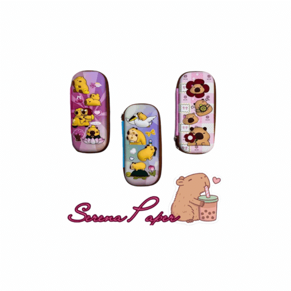 ESTOJO ESCOLAR 3D CAPIVARA / CAPYBARA / PAPELARIA FOFA KAWAII / MATERIAL ESCOLAR