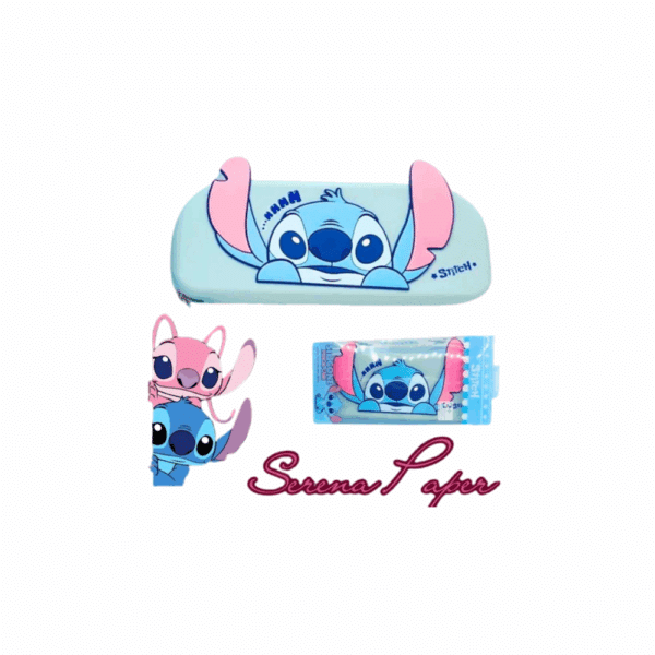 ESTOJO SILICONE STITCH / PAPELARIA FOFA KAWAII / MATERIAL ESCOLAR