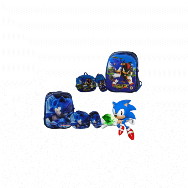 KIT MOCHILA SONIC (MOCHILA + ESTOJO + LANCHEIRA)  MATERIAL ESCOLAR