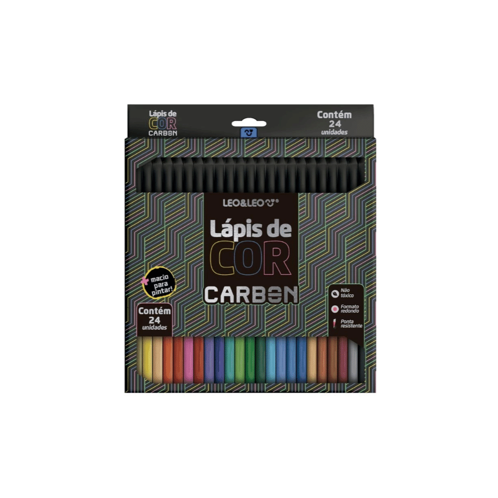 LAPIS DE COR CARBON LAPIS DE COR CARBON / 24 CORES / LEO&LEO / LEONORA / MATERIAL ESCOLAR - Imagem 1