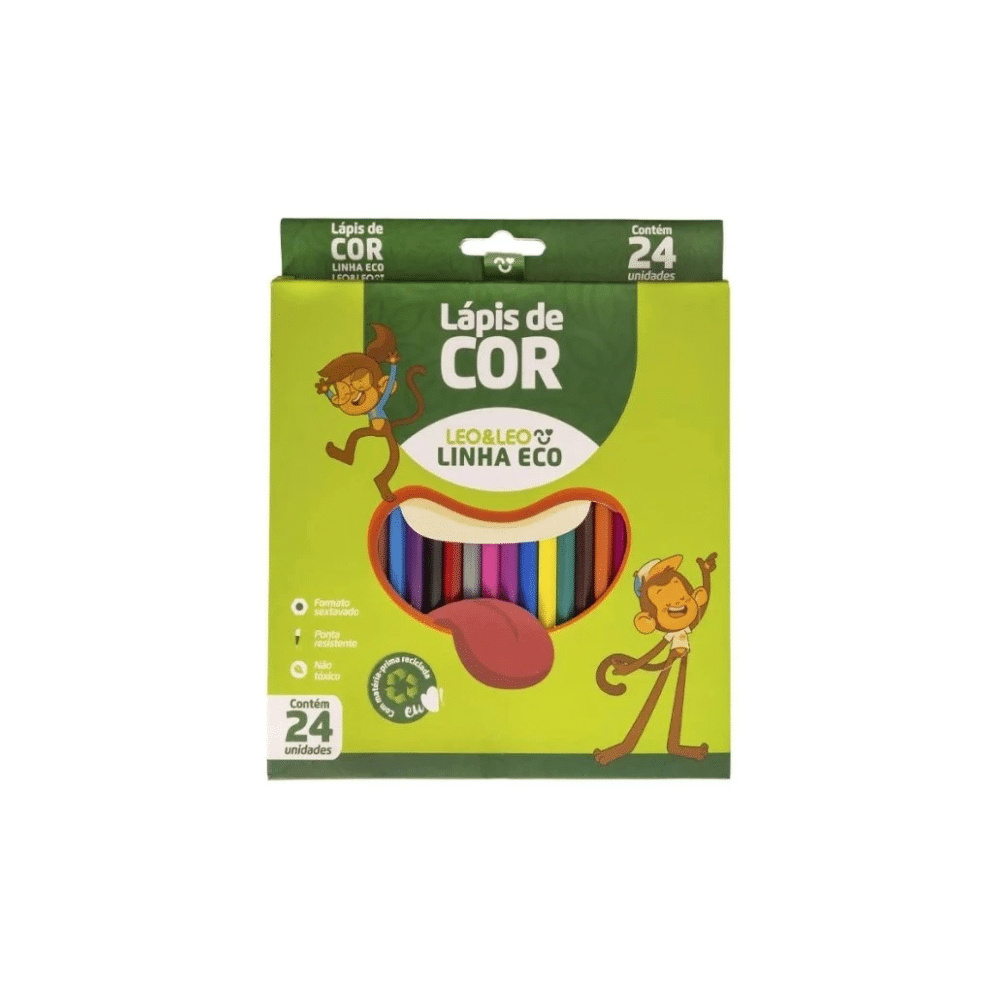 LAPIS DE COR LINHA ECO LEO&LEO LAPIS DE COR LINHA ECO LEO&LEO / 24 CORES / MATERIAL ESCOLAR - Imagem 1