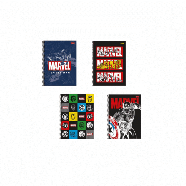CADERNO UNIVERSITÁRIO MARVEL COMICS / 1 MATÉRIA / 80 FOLHAS / FORONI / MATERIAL ESCOLAR