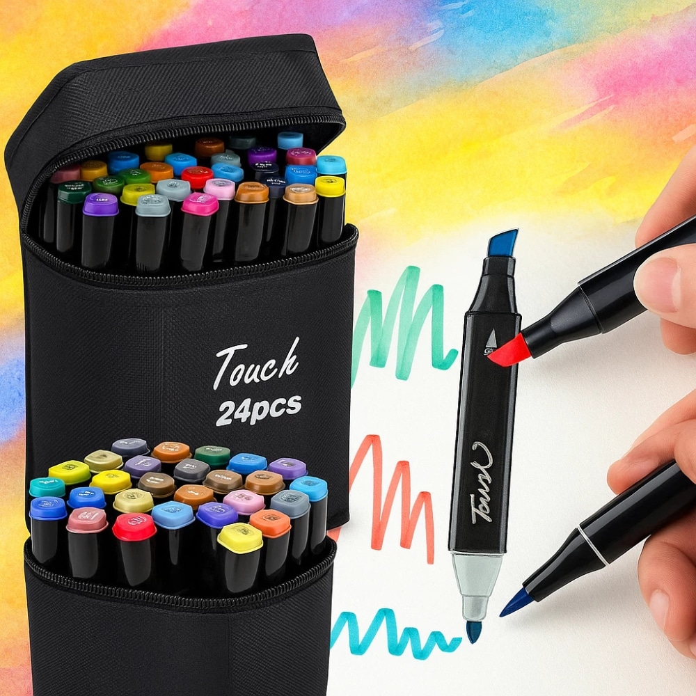 1 KIT CANETAS TOUCH COM 24 CORES - DUAS PONTAS - Imagem 1