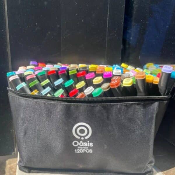 CANETAS MARCADORA 120 CORES OASIS / PONTA DUPLA