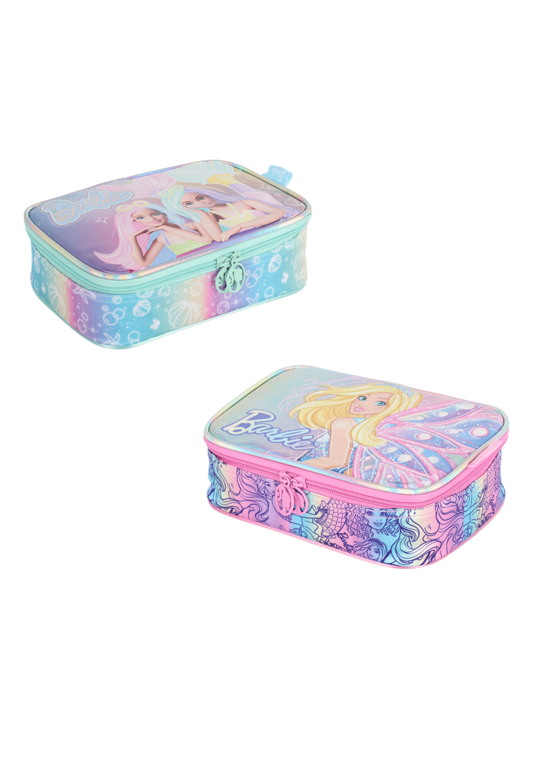 EI41464BB Estojo Escolar Pasta Barbie Fada & Barbie Sereia – Edição Original e Encantadora! - Imagem 1