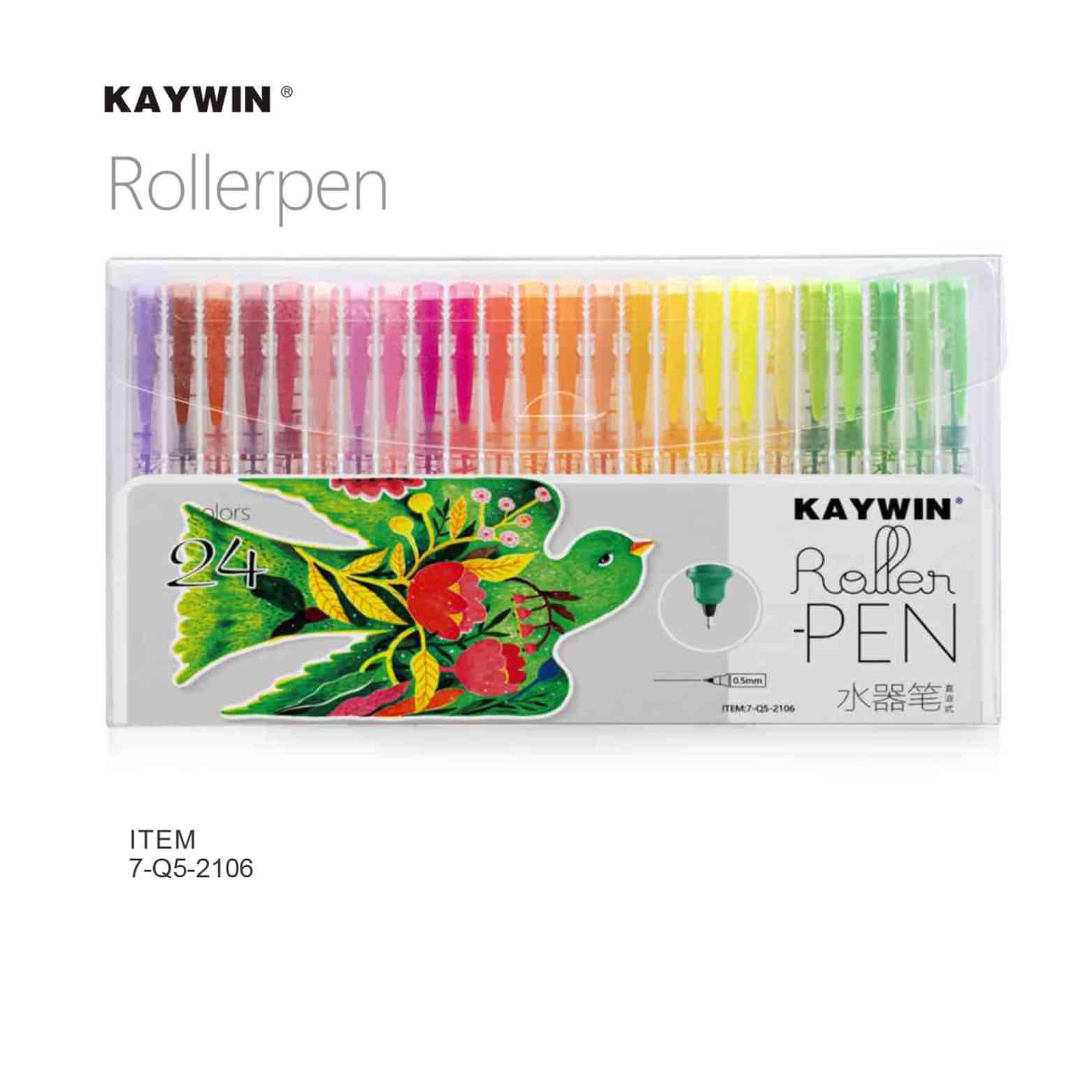 3037 A KIT 24 CANETAS | KAYWIN ROLLERPEN | PONTA FINA - Imagem 1