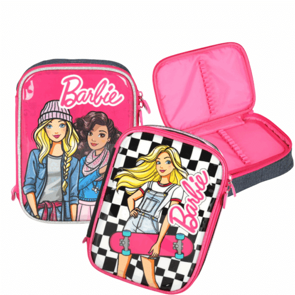 Estojo Escolar Triplo Pasta Barbie Original - MATEL LUXCEL