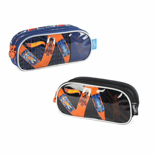Estojo Triplo Hot Wheels Luxcel | Material Escolar
