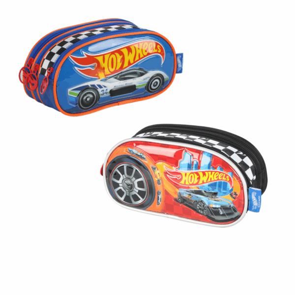 ESTOJO ESCOLAR 3 DIVISÓRIAS | HOT WHEELS | LUXCEL