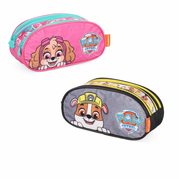 ESTOJO TRIPLO PATRULHA CANINA | SKYE & RUBBLE | LUXCEL | PAW PATROL | MATERIAL ESCOLAR