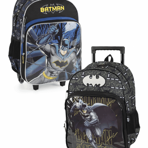 Mochila de Rodinhas Batman Oficial | Escolar Infantil Masculina com 2 Rodas | LUXCEL | DC COMICS