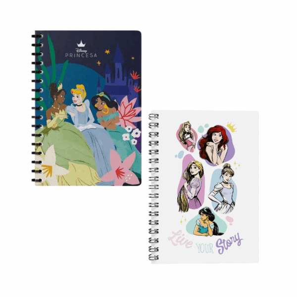 CADERNO ESPIRAL PRINCESAS DISNEY | CAPA DURA | 10 MATÉRIAS