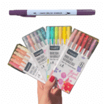 Marcadores Brush Grasp 6 Cores – Dupla Ponta | Tons Suaves e Vibrantes