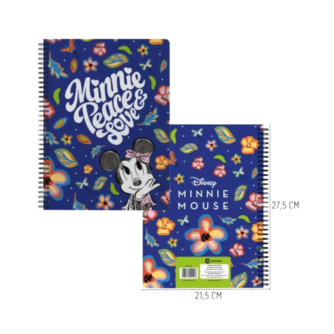 RASCUNHOS 2 (8) CADERNO ESPIRAL DA MINNIE | CAPA DURA | 10 MATÉRIAS | CULTURAMA - Imagem 1