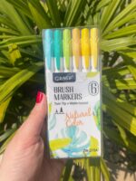 Marcadores Brush Grasp 6 Cores – Dupla Ponta | Tons Suaves e Vibrantes - Imagem 4