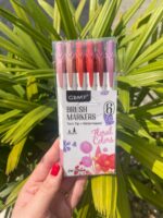 Marcadores Brush Grasp 6 Cores – Dupla Ponta | Tons Suaves e Vibrantes - Imagem 3