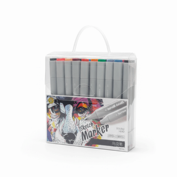 KIT COM 48 MARCADORES PROFISSIONAL SKETCH MARKER | PONTA DUPLA