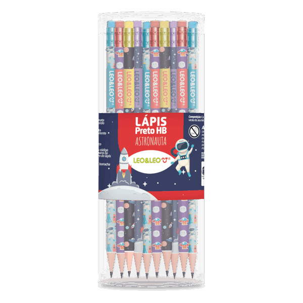 LAPIS GRAFITE COM BORRACHA ASTRONAUTA - LEO & LEO