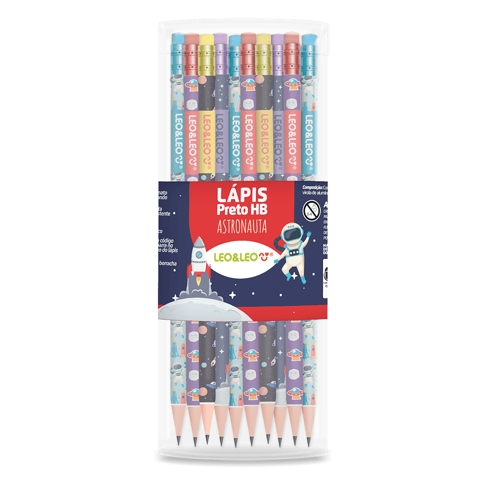 160898-1200-auto LAPIS GRAFITE COM BORRACHA ASTRONAUTA - LEO & LEO - Imagem 1