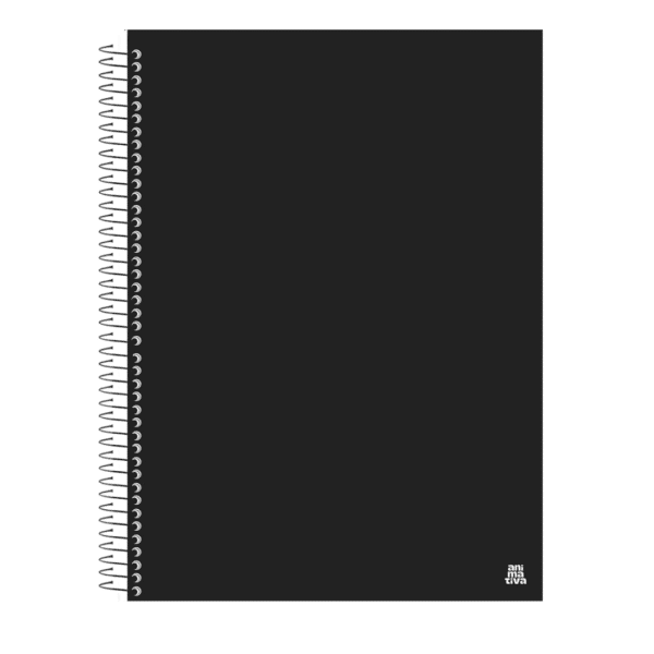 Caderno Univ. 10 Matérias C.Dura 140fls KBOM Black Animativa