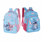 MOCHILA ESCOLAR ESTAMPADA STITCH & ANGEL - LUXCEL