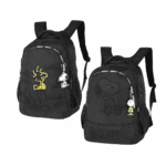 MOCHILA ESCOLAR SNOOPY PEANUTS | PRETA | COM CHAVEIRO - XERYUS