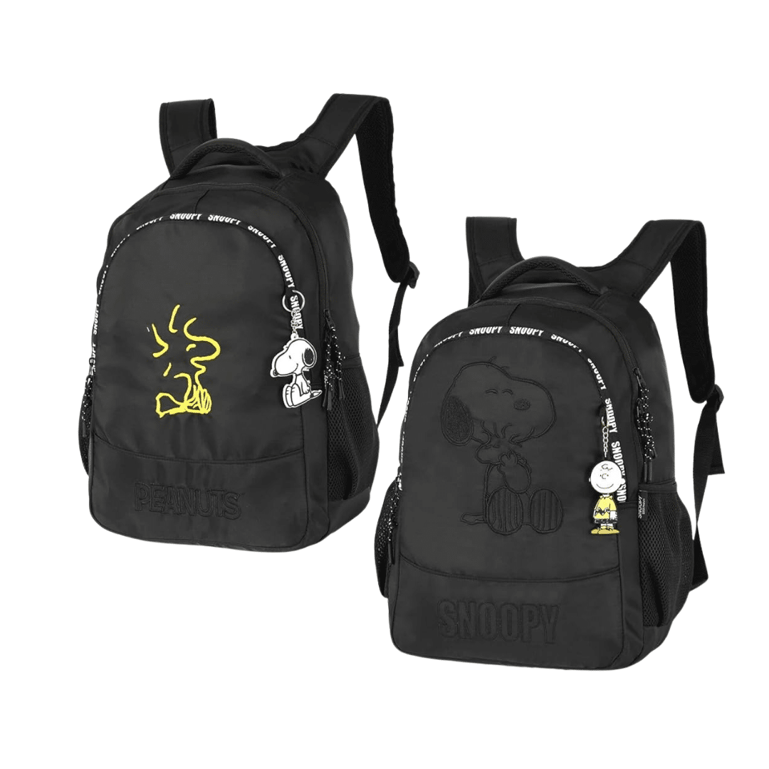 Cópia de Sem nome - 2025-11-26T142006.917 MOCHILA ESCOLAR SNOOPY PEANUTS | PRETA | COM CHAVEIRO - XERYUS - Imagem 1
