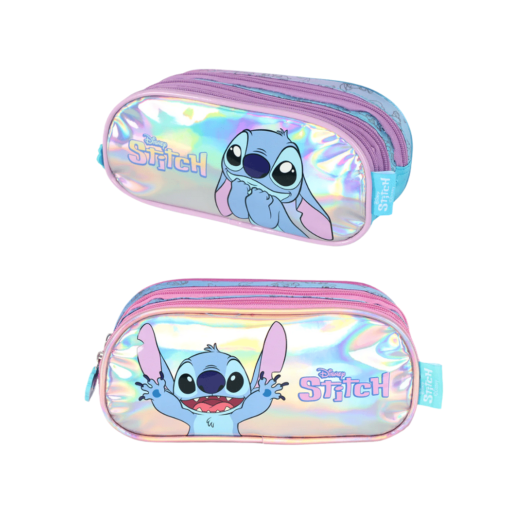 Cópia de Sem nome - 2025-11-27T090851.183 Estojo Escolar Triplo Juvenil Stitch Holográfico - Luxcel - Imagem 1