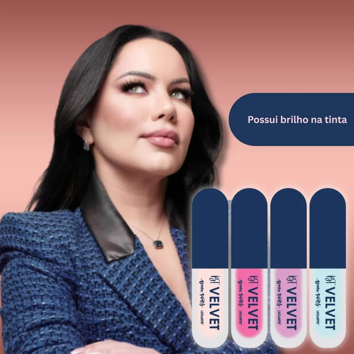 MARCA TEXTO VELVET C/BRILHO 4 CORES BRUNA TAVARES - BY LEOARTE - Imagem 3