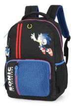 Mochila Juvenil Escolar Sonic the Hedgehog | DE COSTAS | PRETA E AZUL - Luxcel - Imagem 4