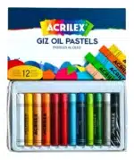 GIZ PASTEL OIL ACRILEX - KIT ARTISTICO COM 12 CORES SORTIDAS - Imagem 2