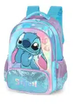 MOCHILA INFANTIL HOLOGRÁFICA STITCH PELÚCIA | ROSA E AZUL - LUXCEL - Imagem 3