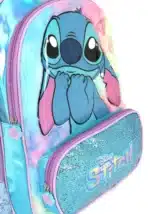 MOCHILA INFANTIL HOLOGRÁFICA STITCH PELÚCIA | ROSA E AZUL - LUXCEL - Imagem 5