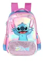 MOCHILA INFANTIL HOLOGRÁFICA STITCH PELÚCIA | ROSA E AZUL - LUXCEL - Imagem 9