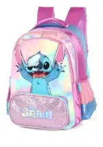 MOCHILA INFANTIL HOLOGRÁFICA STITCH PELÚCIA | ROSA E AZUL - LUXCEL - Imagem 10
