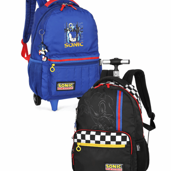 MOCHILA DE RODINHAS SONIC | PRETA - AZUL | LUXCEL