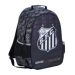 MOCHILA ESPORTIVA ESCOLAR BRASÃO SANTOS FC | PRETA ESTAMPADA | ALÇAS ACOLCHOADAS | ESPAÇOSA | BOLSOS LATERAIS - XERYUS