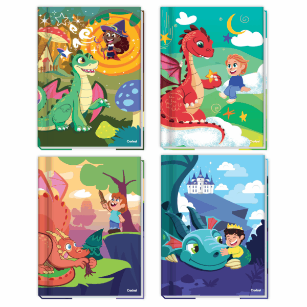 CADERNO INFANTIL BROCHURÃO AVENTURA COM DRAGÕES | 80FLS | CAPA DURA - CREDEAL