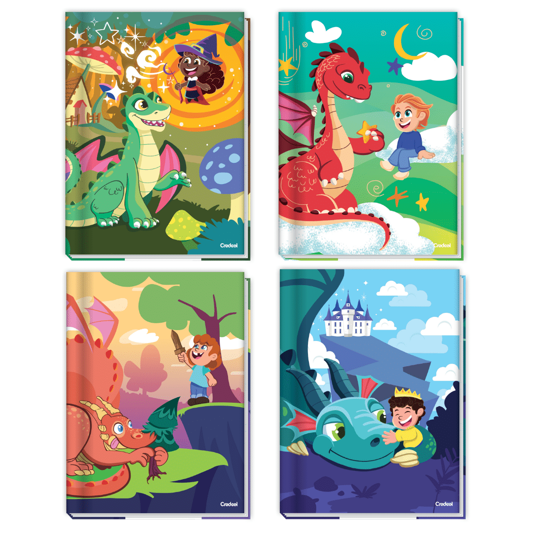 Cópia de Sem nome - 2025-12-05T090243.796 CADERNO INFANTIL BROCHURÃO AVENTURA COM DRAGÕES | 80FLS | CAPA DURA - CREDEAL - Imagem 1