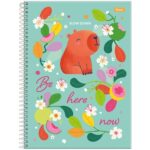 Caderno Universitário Amazzu Capivara e Preguiça | 10 Matérias | Capa Dura | 160fls | Adesivos | Espiral - Foroni - Imagem 4