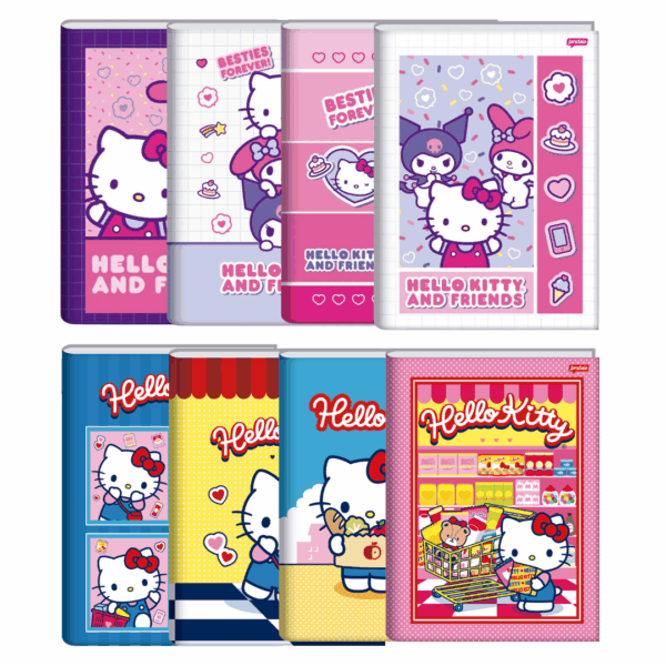 CADERNO BROCHURÃO HELLO KITTY - GRANDE | COM ADESIVOS - JANDAIA