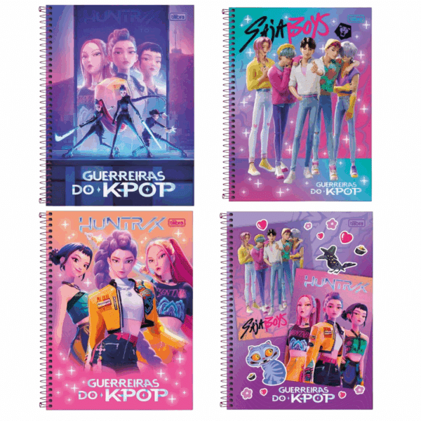 Caderno Universitário Espiral Guerreiras do K-Pop 1 Matéria 80fls - Tilibra
