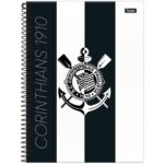 CADERNO UNIVERSITÁRIO CORINTHIANS COM ADESIVO  - 10 MATÉRIAS / 160 FOLHAS - FORONI - Imagem 2