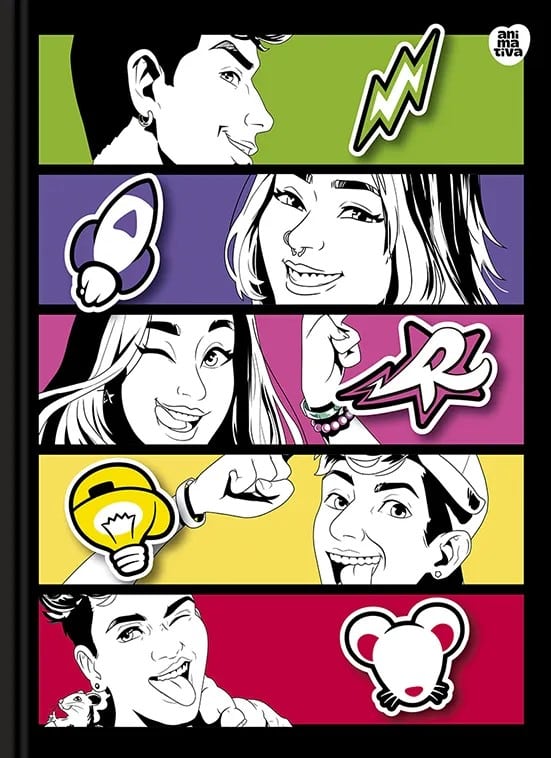 CADERNO BROCHURÃO "DOS ROSA" - 80fls | CARTELA DUPLA DE ADESIVOS - ANIMATIVA - Imagem 5