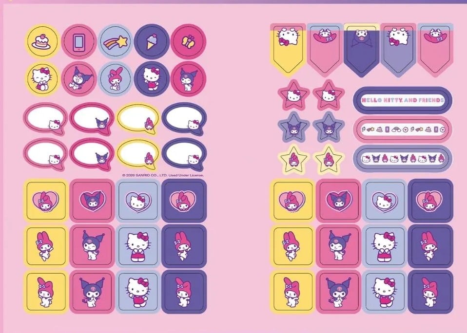 CADERNO BROCHURA HELLO KITTY - PEQUENO (1/4) | CARTELA DE ADESIVOS DUPLA - JANDAIA - Imagem 11